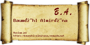 Baumöhl Almiréna névjegykártya
